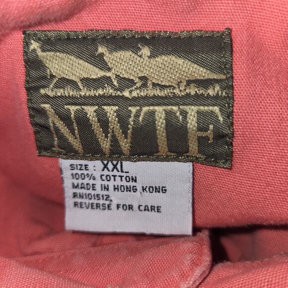 Wild Turkey Federation Mens Shirt XXL Coral Cotton Embroidered Turkey Hunting - Picture 12 of 16